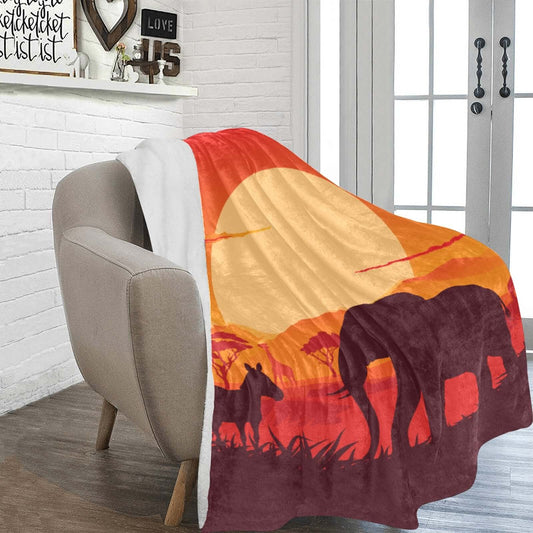 African Sunset Safari Ultra-Soft Micro Fleece Blanket