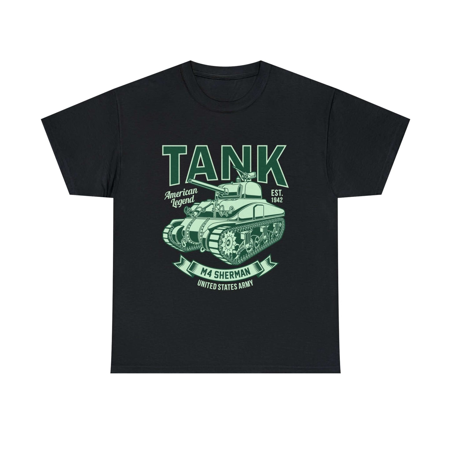 Sherman M4 Tank T-Shirt, US Army Cotton Tee, Military themed