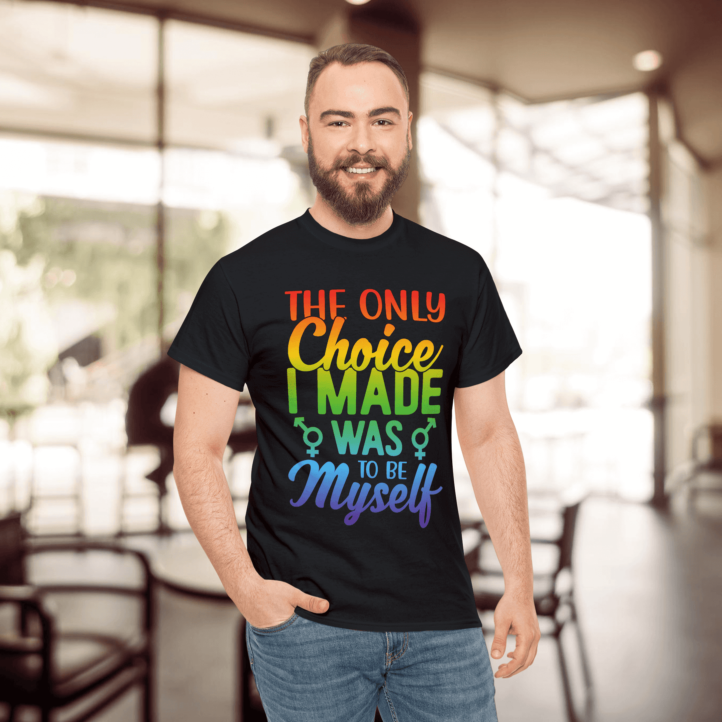 Rainbow Typographic T-Shirt, LGBTQ+ Pride Tee, Unisex