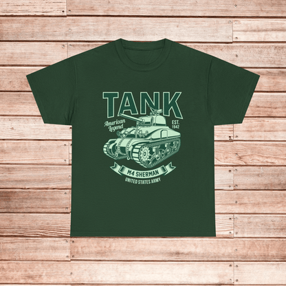 Sherman M4 Tank T-Shirt, US Army Cotton Tee, Military themed