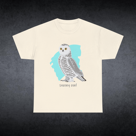 Snowy Owl T-Shirt, Bird Illustration, Wildlife Lover Gift